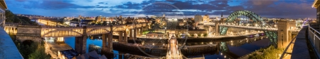 Night Time Panoramic Photo of Newcastle