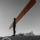 Black and white with colour angel of the north photo